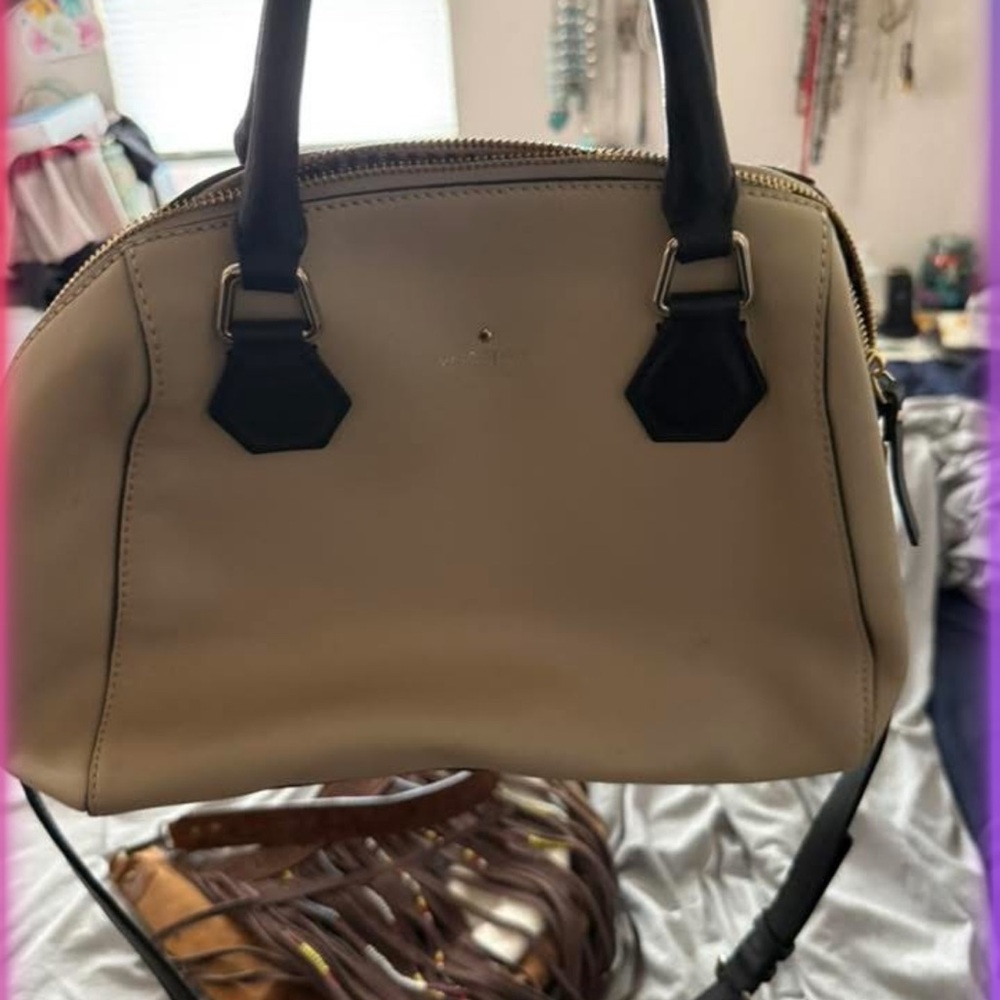 Kate Spade Cream and Black Satchel